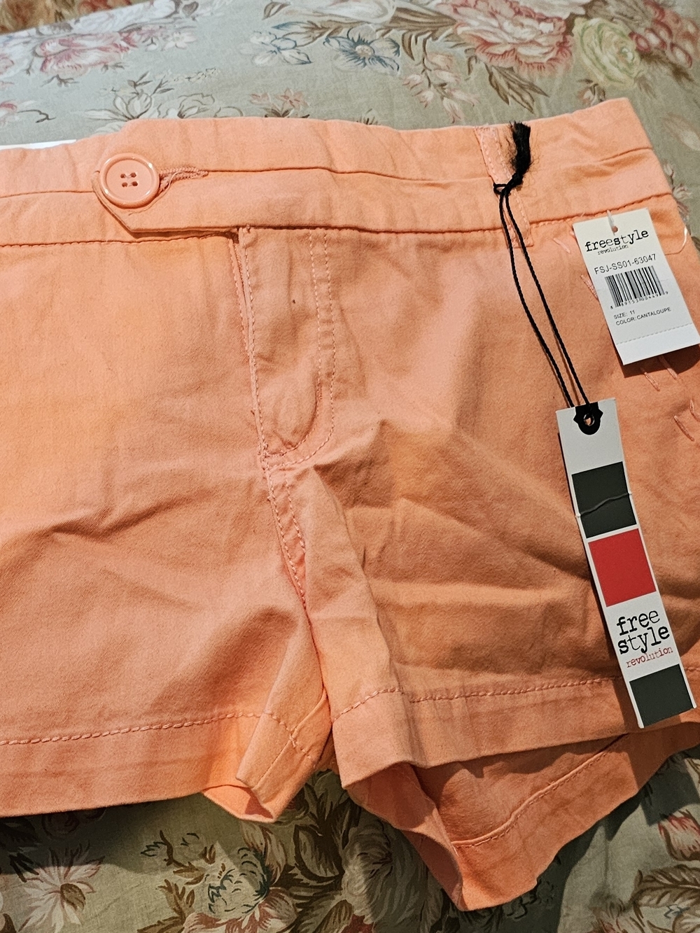 Freestyle Peach-Orange Women's Casual Bermuda Shorts